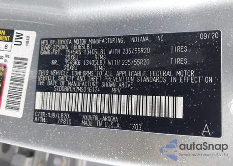 2021 Toyota Highlander Hybrid Limited from USA, damaged, VIN 5TDDBRCH2MS016124